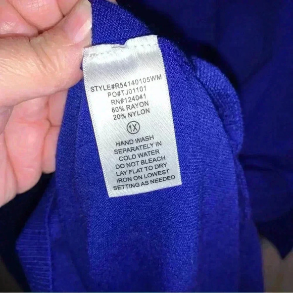 Cynthia Rowley Tunic Sweater Blue Pullover Size 1X - Picture 12 of 16